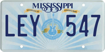 MS license plate LEY547