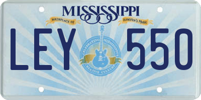 MS license plate LEY550