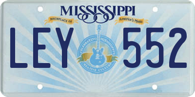 MS license plate LEY552
