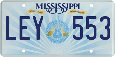 MS license plate LEY553