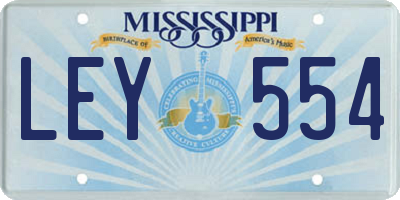 MS license plate LEY554