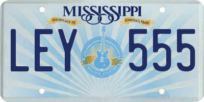MS license plate LEY555