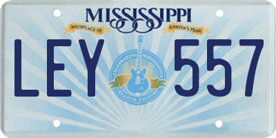 MS license plate LEY557
