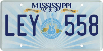 MS license plate LEY558