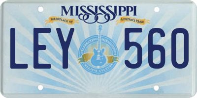 MS license plate LEY560