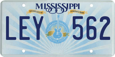 MS license plate LEY562