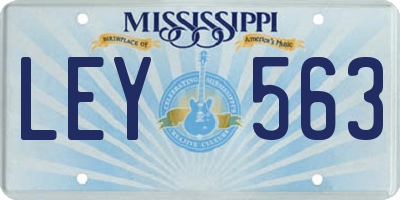 MS license plate LEY563
