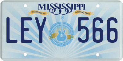 MS license plate LEY566