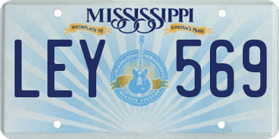 MS license plate LEY569