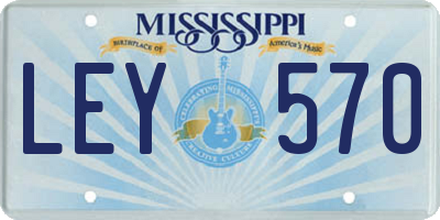 MS license plate LEY570