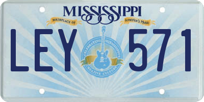 MS license plate LEY571