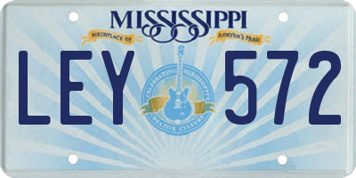 MS license plate LEY572