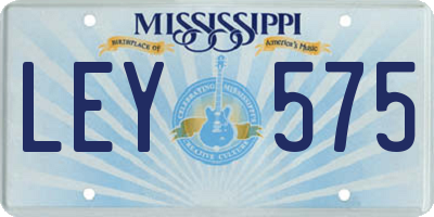 MS license plate LEY575