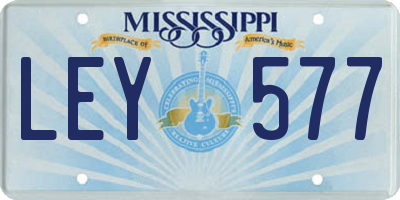 MS license plate LEY577