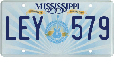 MS license plate LEY579