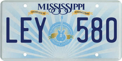 MS license plate LEY580