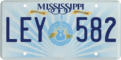 MS license plate LEY582