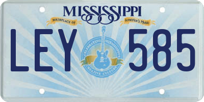 MS license plate LEY585