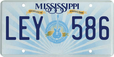 MS license plate LEY586