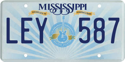 MS license plate LEY587