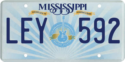 MS license plate LEY592