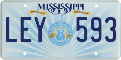 MS license plate LEY593