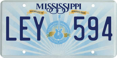 MS license plate LEY594