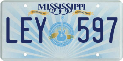 MS license plate LEY597
