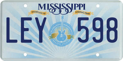 MS license plate LEY598