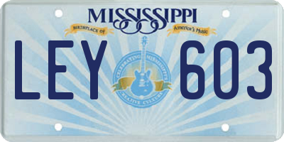 MS license plate LEY603