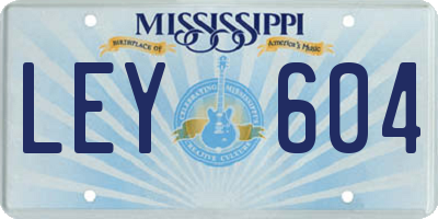 MS license plate LEY604