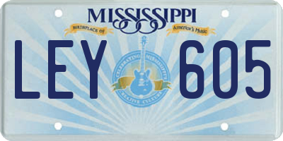 MS license plate LEY605