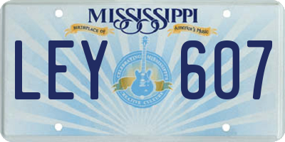 MS license plate LEY607