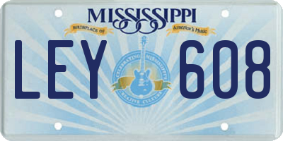 MS license plate LEY608