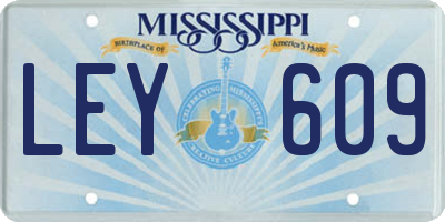 MS license plate LEY609