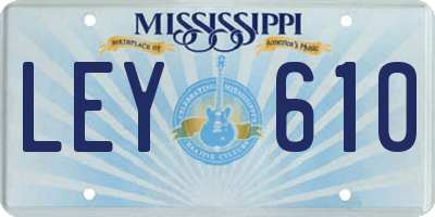 MS license plate LEY610