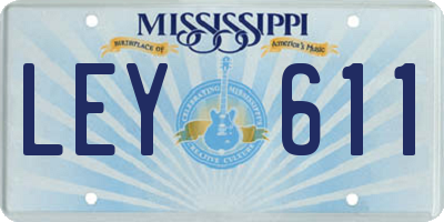 MS license plate LEY611
