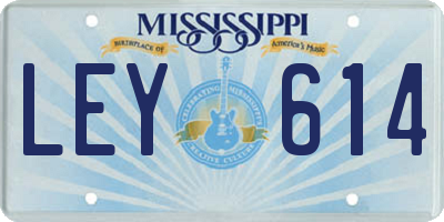 MS license plate LEY614