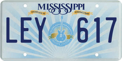 MS license plate LEY617