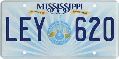 MS license plate LEY620