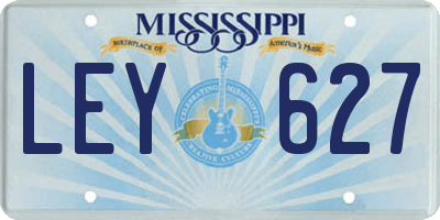 MS license plate LEY627