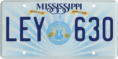 MS license plate LEY630