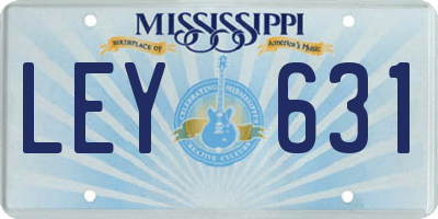 MS license plate LEY631