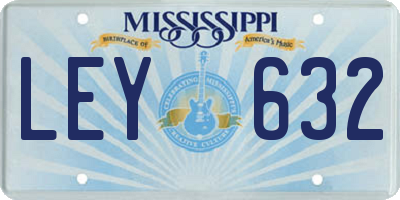 MS license plate LEY632