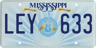 MS license plate LEY633