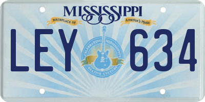 MS license plate LEY634