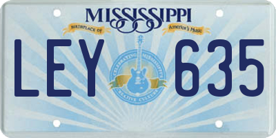 MS license plate LEY635