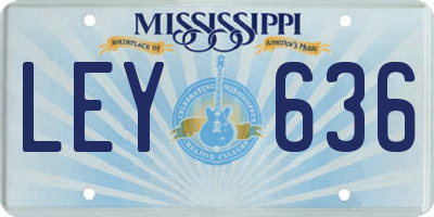 MS license plate LEY636