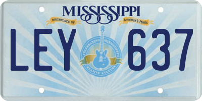 MS license plate LEY637