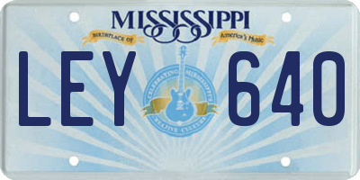 MS license plate LEY640